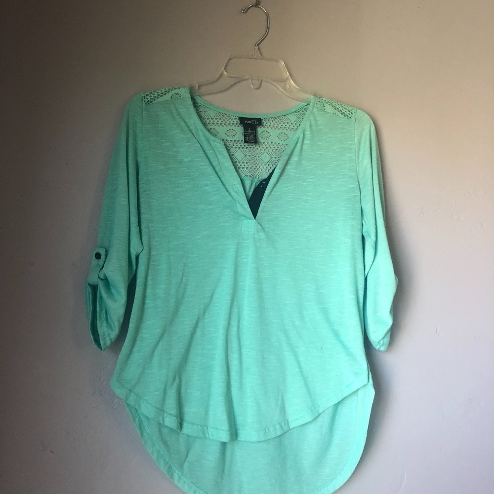 Teal 3/4 sleeve Top